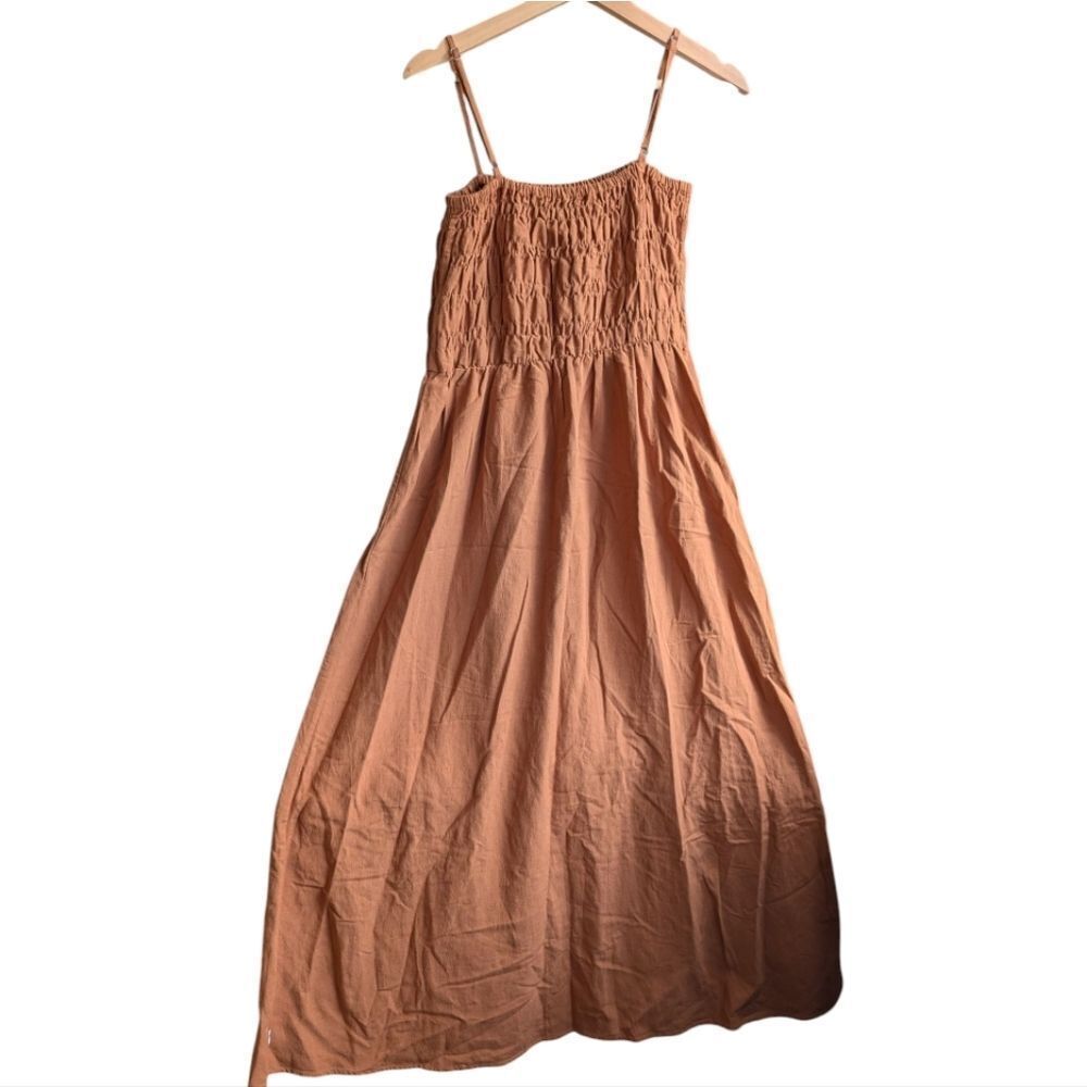 Rhythm Rust Smocked Strap Midi in Burnt Orange - Picture 13 of 13